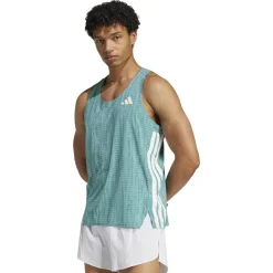adidas - Adizero Running Singlet - Laufshirt Powder Teal / Preloved Teal Clearance
