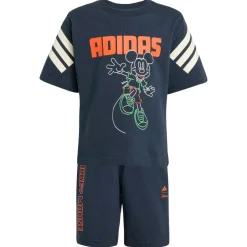 adidas - Kid's Disney Mickey Mouse T-Shirt Set - T-Shirt Aurora Ink / Off White / Impact Orange Best