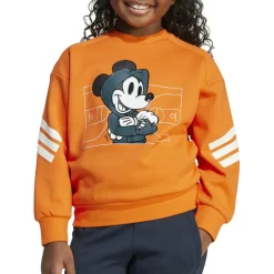 adidas - Kid's Disney Mickey Mouse Sweatshirt - Pullover Semi Impact Orange / Off White New