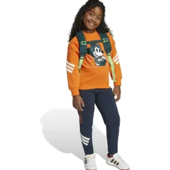 adidas - Kid's Disney Mickey Mouse Sweatshirt - Pullover Semi Impact Orange / Off White New