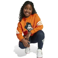 adidas - Kid's Disney Mickey Mouse Sweatshirt - Pullover Semi Impact Orange / Off White New