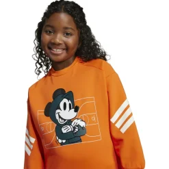 adidas - Kid's Disney Mickey Mouse Sweatshirt - Pullover Semi Impact Orange / Off White New