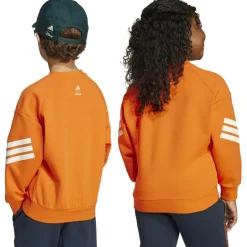 adidas - Kid's Disney Mickey Mouse Sweatshirt - Pullover Semi Impact Orange / Off White New