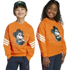 adidas - Kid's Disney Mickey Mouse Sweatshirt - Pullover Semi Impact Orange / Off White New