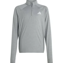 adidas - Kid's Goto PZ 1/4 Zip Longsleeve Tee - Longsleeve Grey Three / Grey One / Reflective Silver Hot