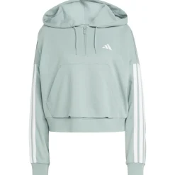 adidas - Women's 3-Stipes French Terry QZ Hoodie - Sweat- & Trainingsjacke Wonder Sage / White Discount