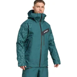 adidas Terrex - Terrex Techrock Hybrid Primeknit Climaproof+ - Skijacke Aurora Ivy / Preloved Teal