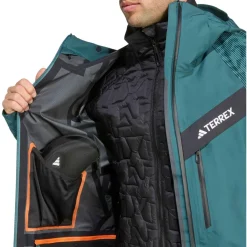 adidas Terrex - Terrex Techrock Hybrid Primeknit Climaproof+ - Skijacke Aurora Ivy / Preloved Teal