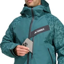 adidas Terrex - Terrex Techrock Hybrid Primeknit Climaproof+ - Skijacke Aurora Ivy / Preloved Teal
