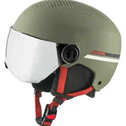 Alpina - Kid's Zupo Visor Q-Lite Mirror S2 - Skihelm Olive / Red Matt Best