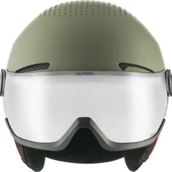 Alpina - Kid's Zupo Visor Q-Lite Mirror S2 - Skihelm Olive / Red Matt Best