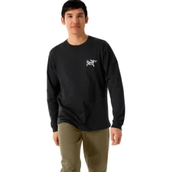 Outlet Arc'teryx - Kragg SL Cotton Bird Tile L/S - Longsleeve Black / Arctic Silk