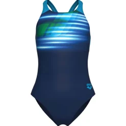 New Arena - Girl's Fading Swimsuit V Back L - Badeanzug