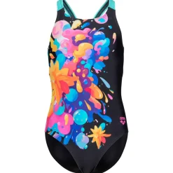 Discount Arena - Girl's Painting Swimsuit V Back - Badeanzug
