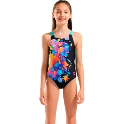 Discount Arena - Girl's Painting Swimsuit V Back - Badeanzug