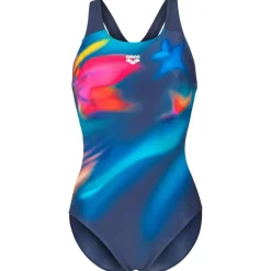 Discount Arena - Women's Print Swimsuit Control Pro Low LB - Badeanzug Multi / Navy / Navy