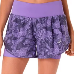 Asics - Women's Road All Over Print 2-N-1 3.5'' Short - Laufshorts Amethyst