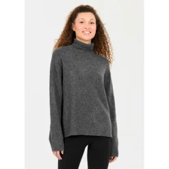 ATHLECIA - Women's Daviana Knitted High Neck - Pullover Dark Grey Melange Best
