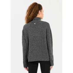 ATHLECIA - Women's Daviana Knitted High Neck - Pullover Dark Grey Melange Best
