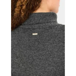 ATHLECIA - Women's Daviana Knitted High Neck - Pullover Dark Grey Melange Best