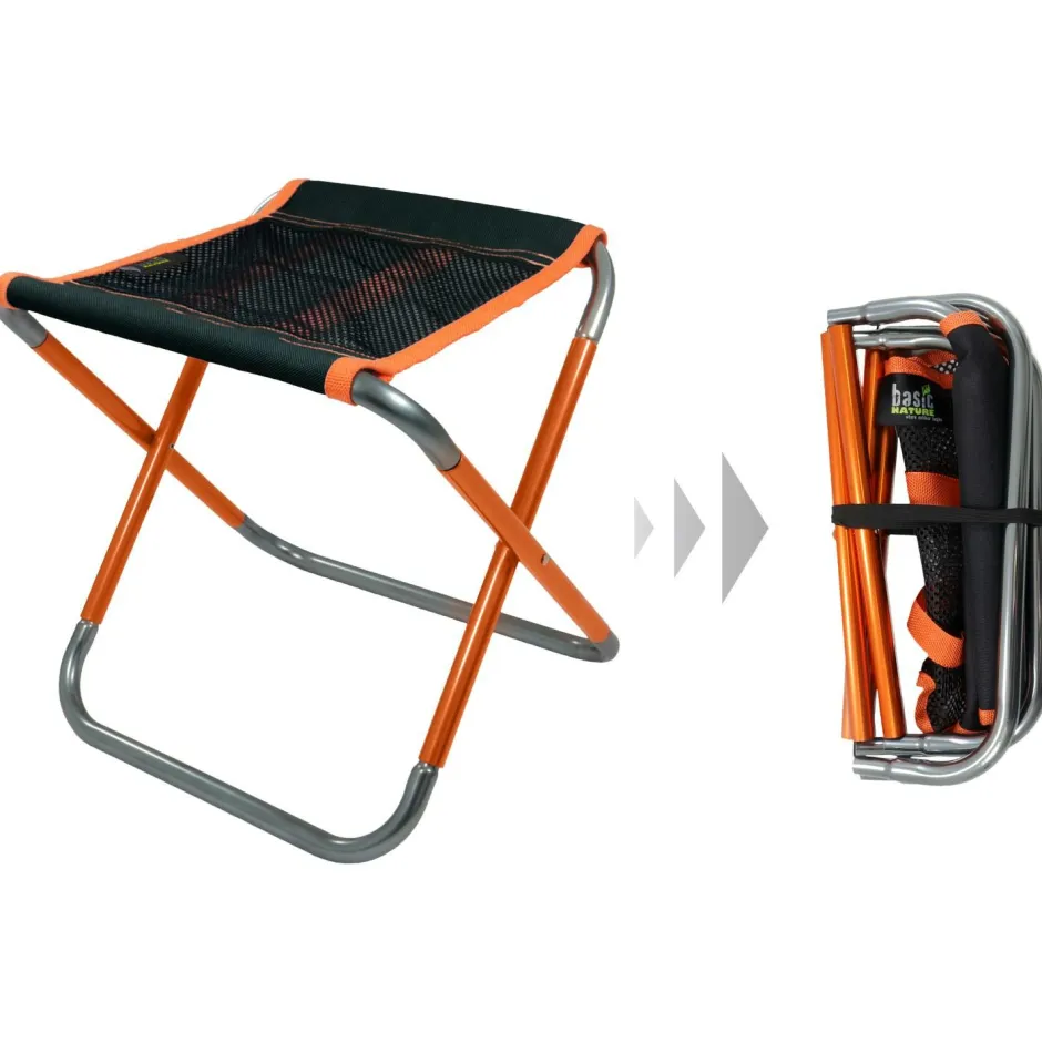Basic Nature - Travelchair Klapphocker Compact - Campingstuhl Black / Orange Best