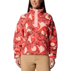 Sale - Women's Helvetia II Printed Cropped Half Snap - Fleecepullover Trekkingbekleidung|Alltagsbekleidung