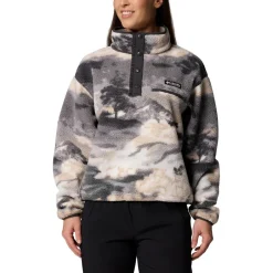 Sale - Women's Helvetia II Printed Cropped Half Snap - Fleecepullover Trekkingbekleidung|Alltagsbekleidung