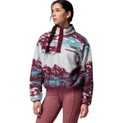 Sale - Women's Helvetia II Printed Cropped Half Snap - Fleecepullover Trekkingbekleidung|Alltagsbekleidung