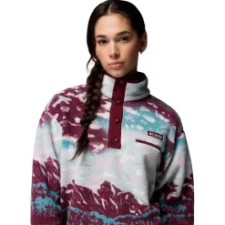 Sale - Women's Helvetia II Printed Cropped Half Snap - Fleecepullover Trekkingbekleidung|Alltagsbekleidung