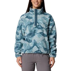 Sale - Women's Helvetia II Printed Cropped Half Snap - Fleecepullover Trekkingbekleidung|Alltagsbekleidung