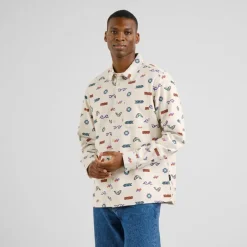 Clearance DEDICATED - Shirt Rute Flannel Trout And Waves - Hemd Oat White