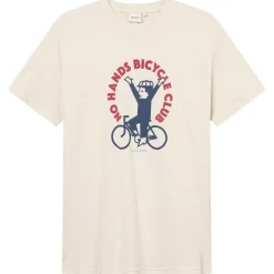 DEDICATED - T-Shirt Stockholm No Hands - T-Shirt Oat White Discount