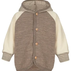 Engel - Baby-Kapuzenjacke mit Holzknöpfen - Freizeitjacke Walnuss Melange Hot