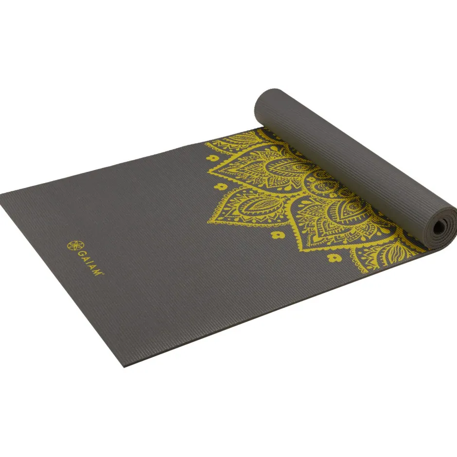 GAIAM - 6 mm Premium Printed Yoga Mat - Yogamatte Citron Sundial Outlet