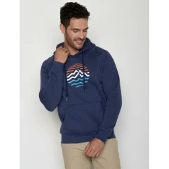 GreenBomb - Mountain Stripes Trek Hoodie - Hoodie Navy Hot
