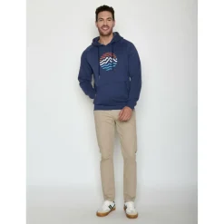 GreenBomb - Mountain Stripes Trek Hoodie - Hoodie Navy Hot
