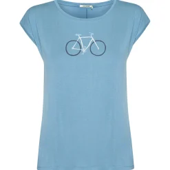 GreenBomb - Women's Bike Handdrawn Timid - T-Shirt Glacier Blue Best
