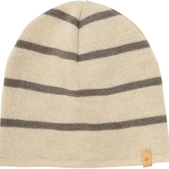 Huttelihut - Kid's Beanie Stripe Wool Knit - Mütze Brown Melange Hot