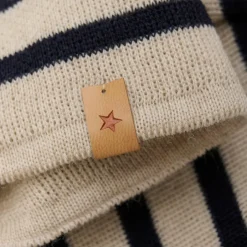 Huttelihut - Kid's Beanie Stripe Wool Knit - Mütze Brown Melange Hot