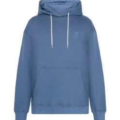 Clearance - Loose Kangaroo Pocket Sweat with Embroidery - Hoodie Pullover & Hoodies|Pullover & Hoodies