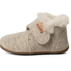 Hot Living Kitzbu00fchel Living Kitzbühel - Kid's Karla Kragen Klettschuh - Hausschuhe Oat Milk