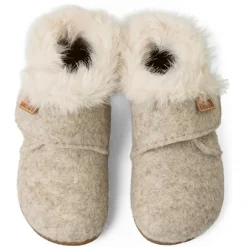 Hot Living Kitzbu00fchel Living Kitzbühel - Kid's Karla Kragen Klettschuh - Hausschuhe Oat Milk