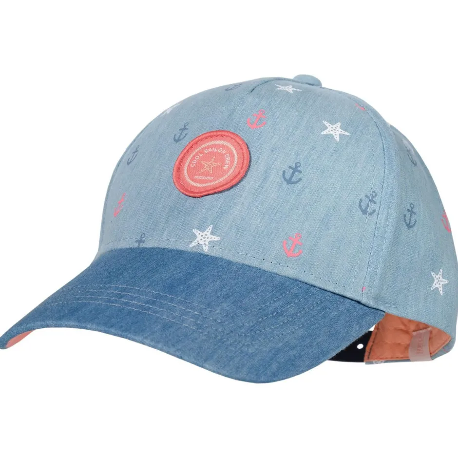 Online maximo - Girl's Cap Maritime Snap Back - Cap Blue Washed / Denim