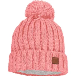 maximo - Kid's Mütze Rippe mit Pompon und Fleecefutter - Mütze Discount