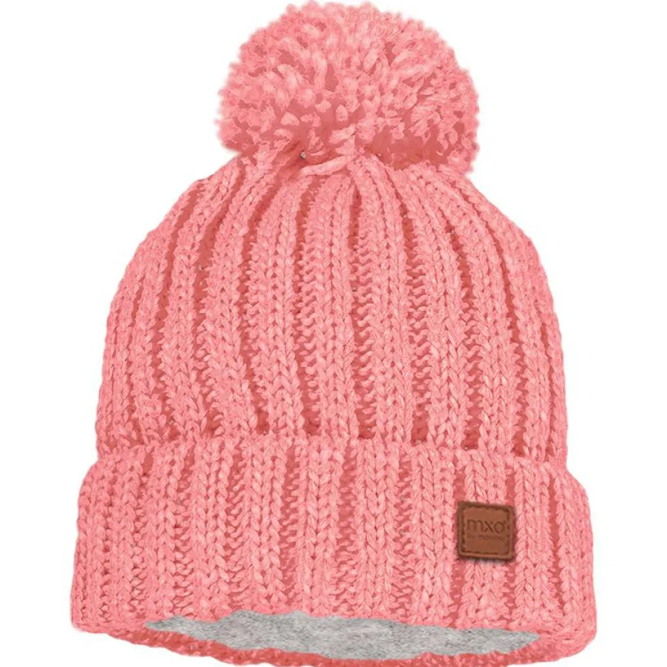 maximo - Kid's Mütze Rippe mit Pompon und Fleecefutter - Mütze Discount