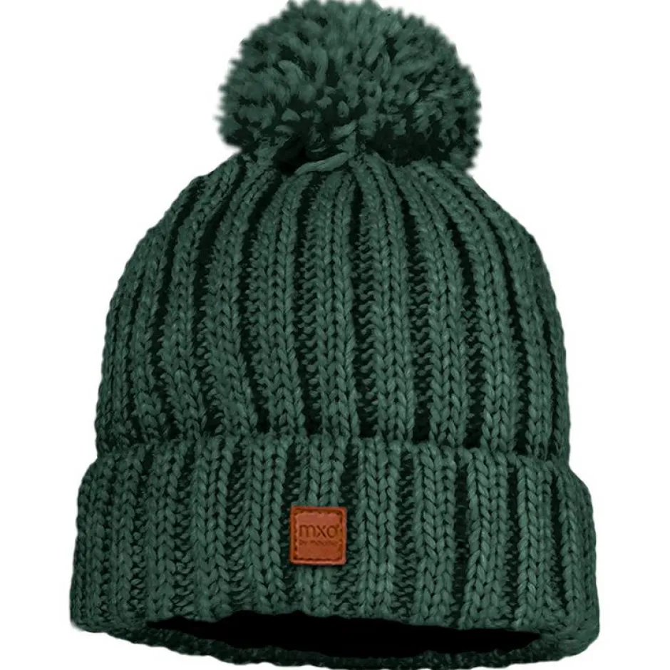 maximo - Kid's Mütze Rippe mit Pompon und Fleecefutter - Mütze Discount