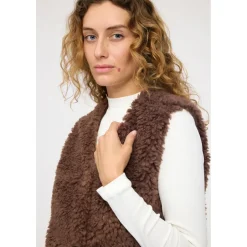 Outlet - Women's Faux-Fur Vest - Fleeceweste Westen|Alltagsbekleidung