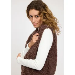 Outlet - Women's Faux-Fur Vest - Fleeceweste Westen|Alltagsbekleidung
