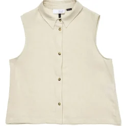 Hot Mazine - Women's Sleeveless Linen Blouse - Bluse