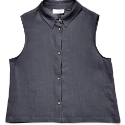 Hot Mazine - Women's Sleeveless Linen Blouse - Bluse